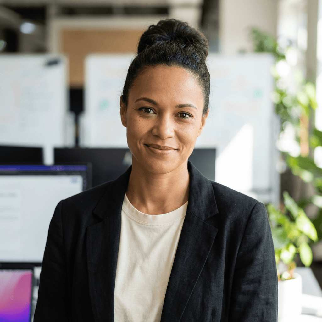 Female administrative coordinator in her late 20s, White, friendly professional demeanor